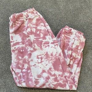 pink pretty little thing tie dye sweatpants